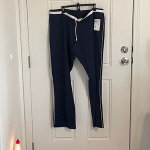 Point Sportswear Women’s 3X  Stretch Jersey Pant Navy/White